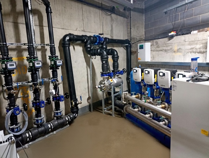 Industrial pump room installation